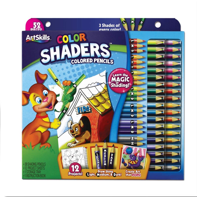 ArtSkills Color Shaders Colored Pencils 52 Piece Set, Multicolor, PA-2739 - Image 1